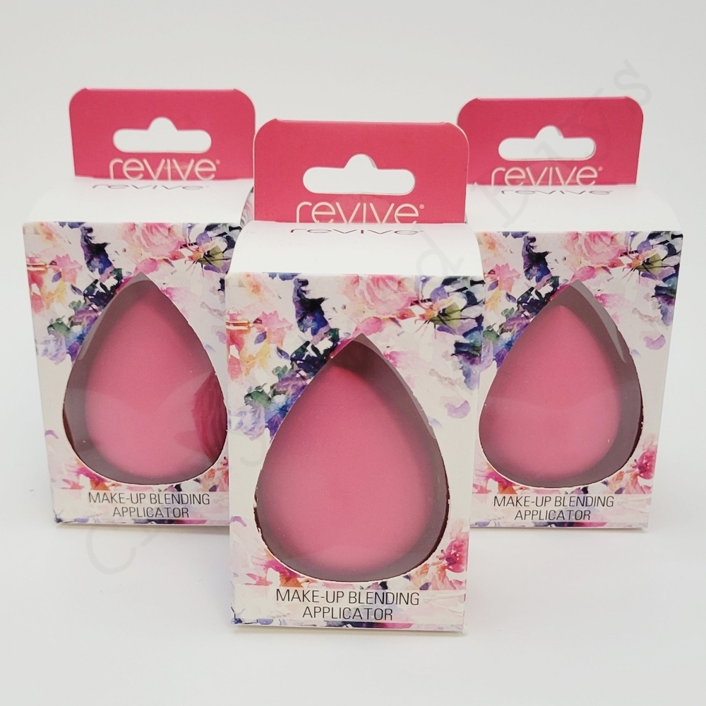 3-Pack Revive Make-up Blending Beauty Sponge Applicator Teardrop Pink